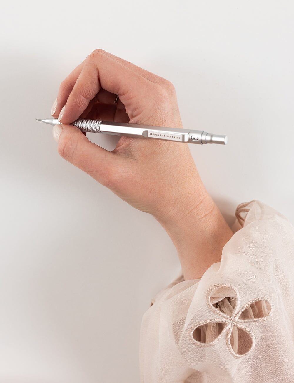 Bespoke Mechanical 0.5mm Pencil Silver Pens Bespoke Letterpress