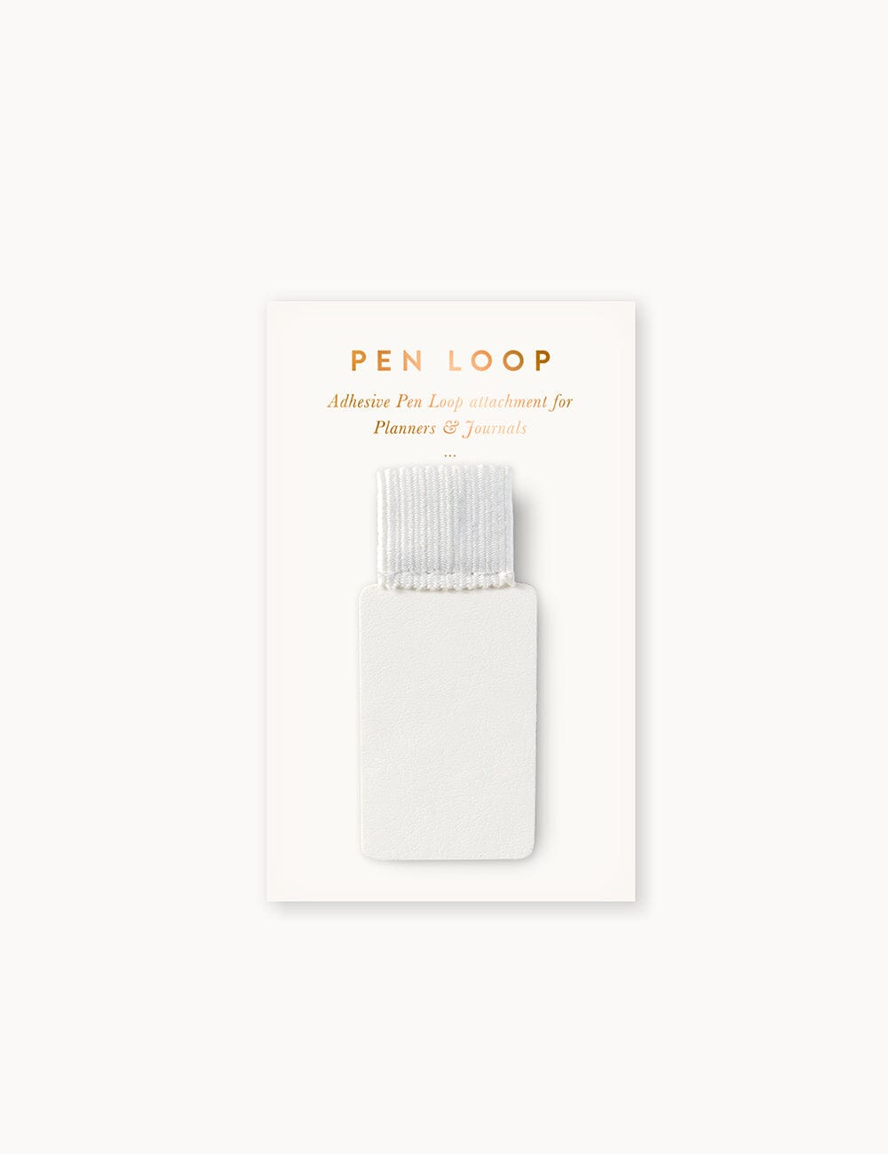 Adhesive Rectangle Pen Loop - White pen loop Bespoke Letterpress