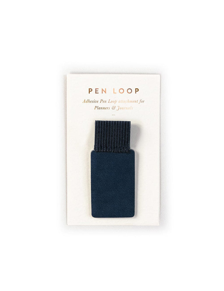Adhesive Rectangle Pen Loop - Navy pen loop Bespoke Letterpress 