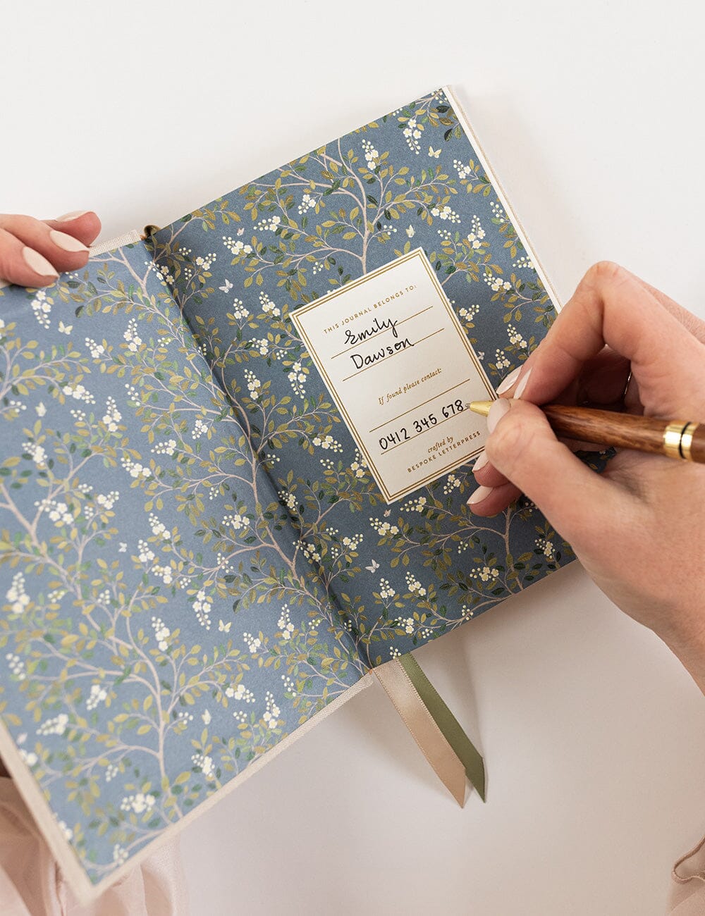 Linen Bound Pocket Journal - Desert Sand (Lined) Journals Bespoke Letterpress