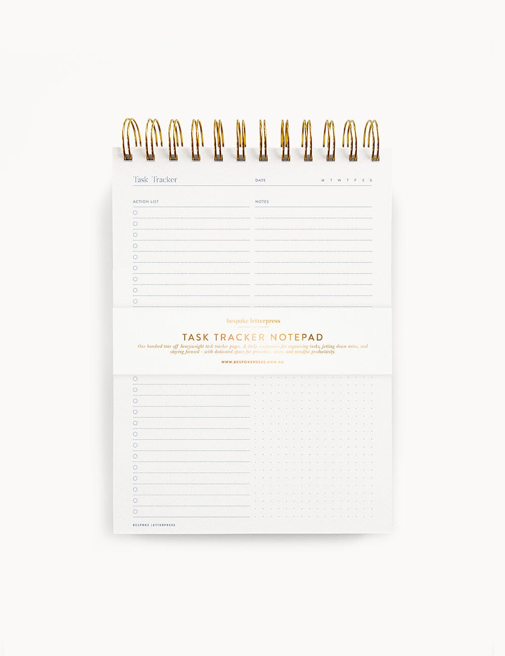Task Tracker Ringbound Notepad Notebooks Bespoke Letterpress