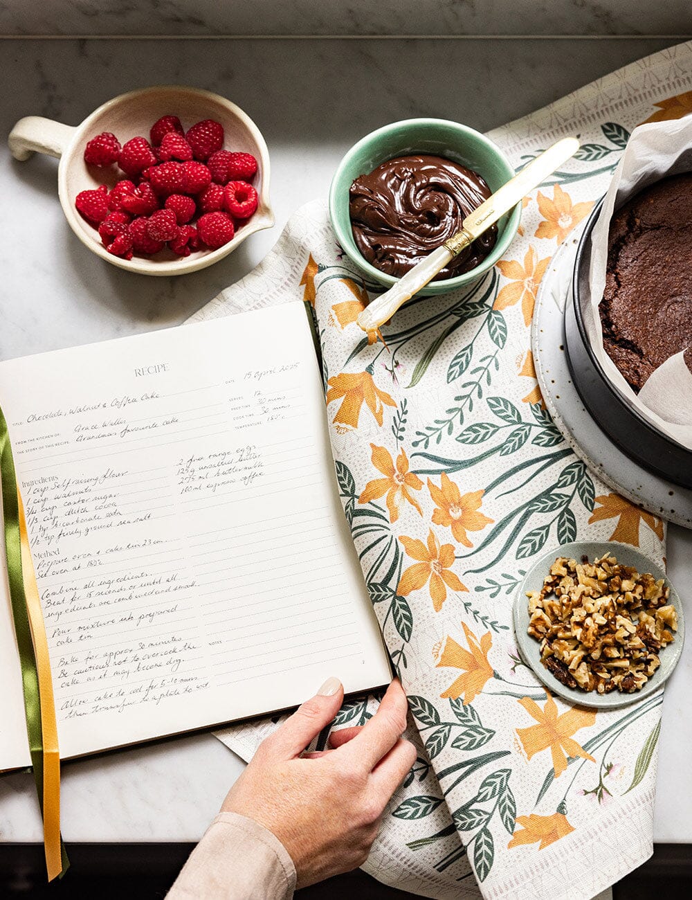 Heirloom Recipe Book Journal - Basil Green