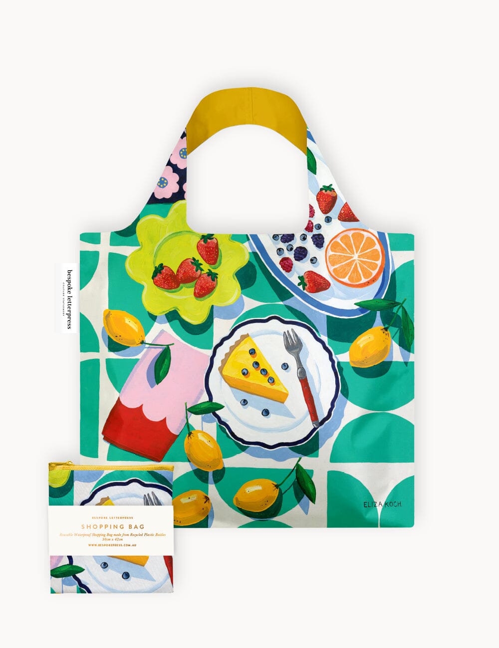 Shopping Bag - Lemon Tart & Berries Shopping Bag Bespoke Letterpress