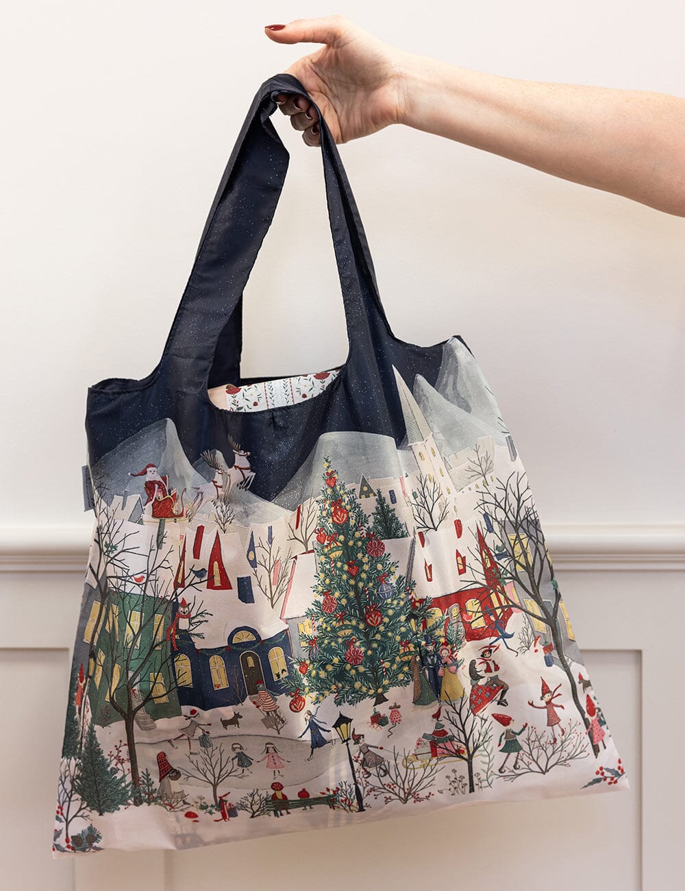 A Christmas Village - Reusable Large Shopping Bag Shopping Bag Bespoke Letterpress