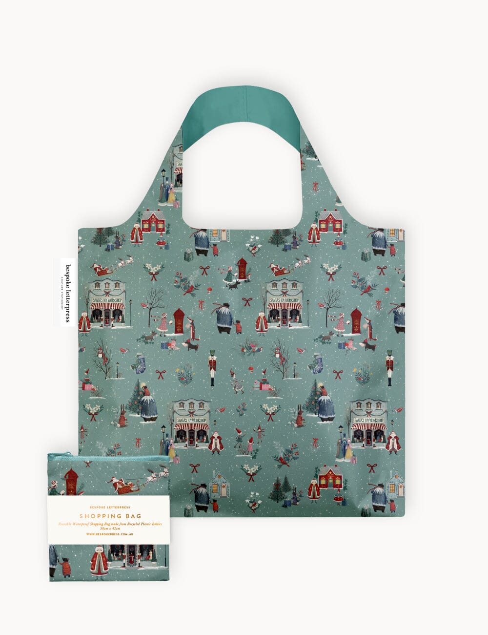 Santa's Workshop - Reusable Large Shopping Bag Shopping Bag Bespoke Letterpress