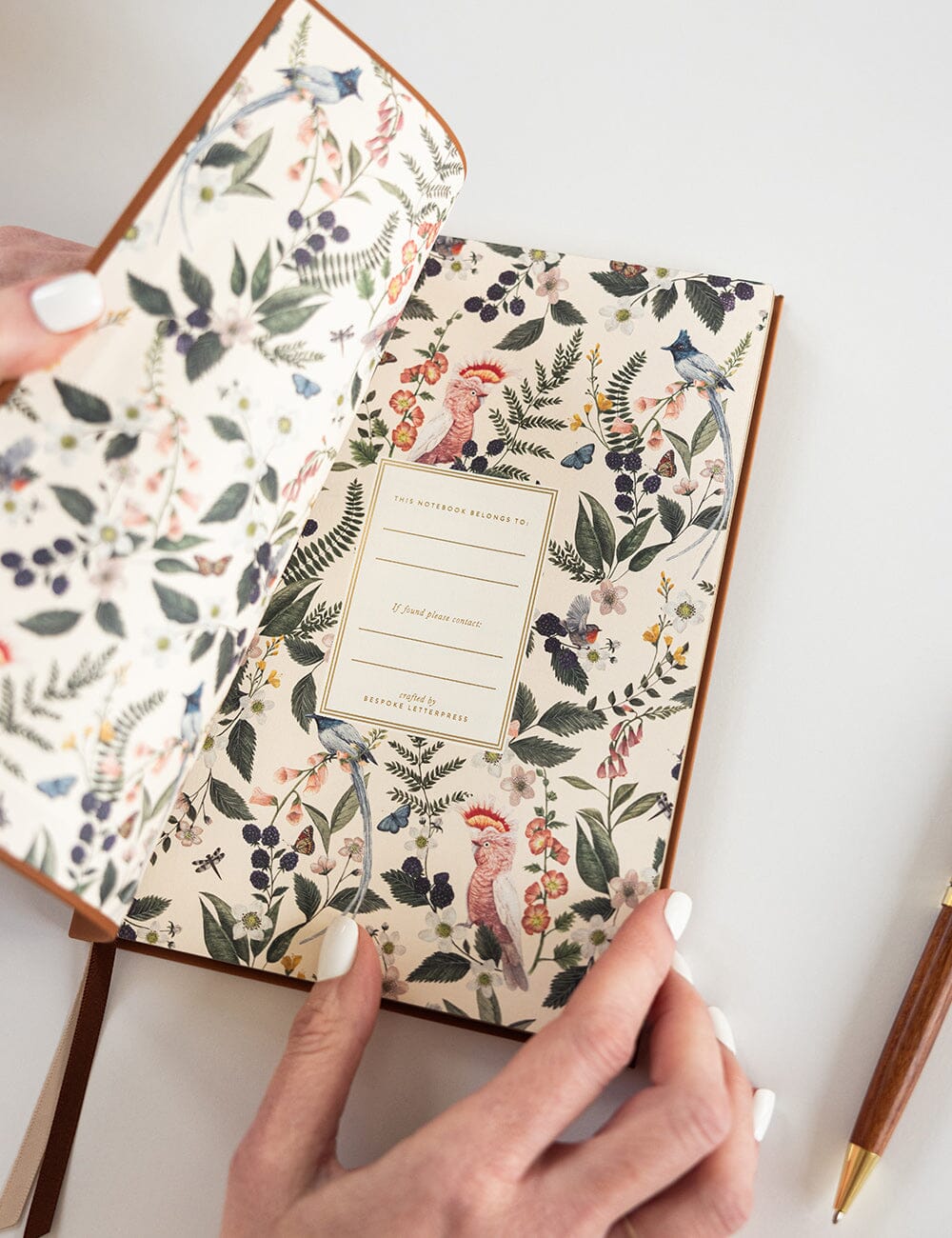 Tan Soft Cover Notebook (Lined) Workbook Bespoke Letterpress