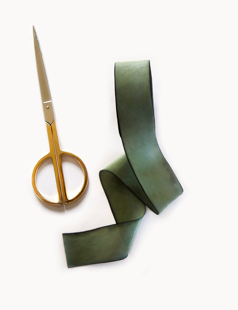 Olive Silk Ribbon - 3 metres Silk Ribbon Bespoke Letterpress