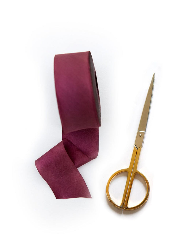 Plum Silk Ribbon - 3 metres Silk Ribbon Bespoke Letterpress 