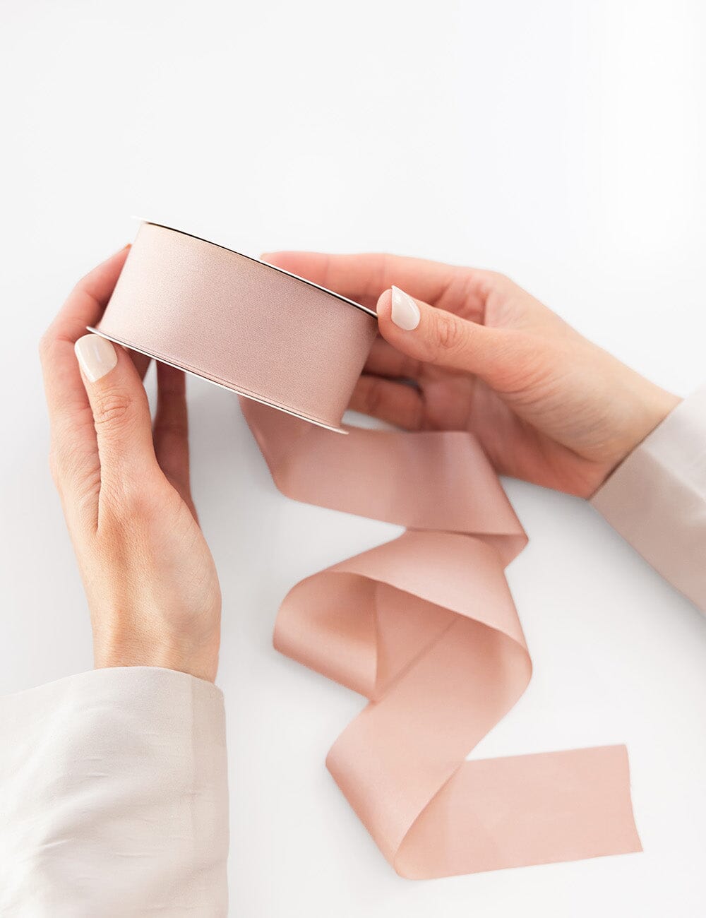Blush Silk Ribbon Silk Ribbon Bespoke Letterpress