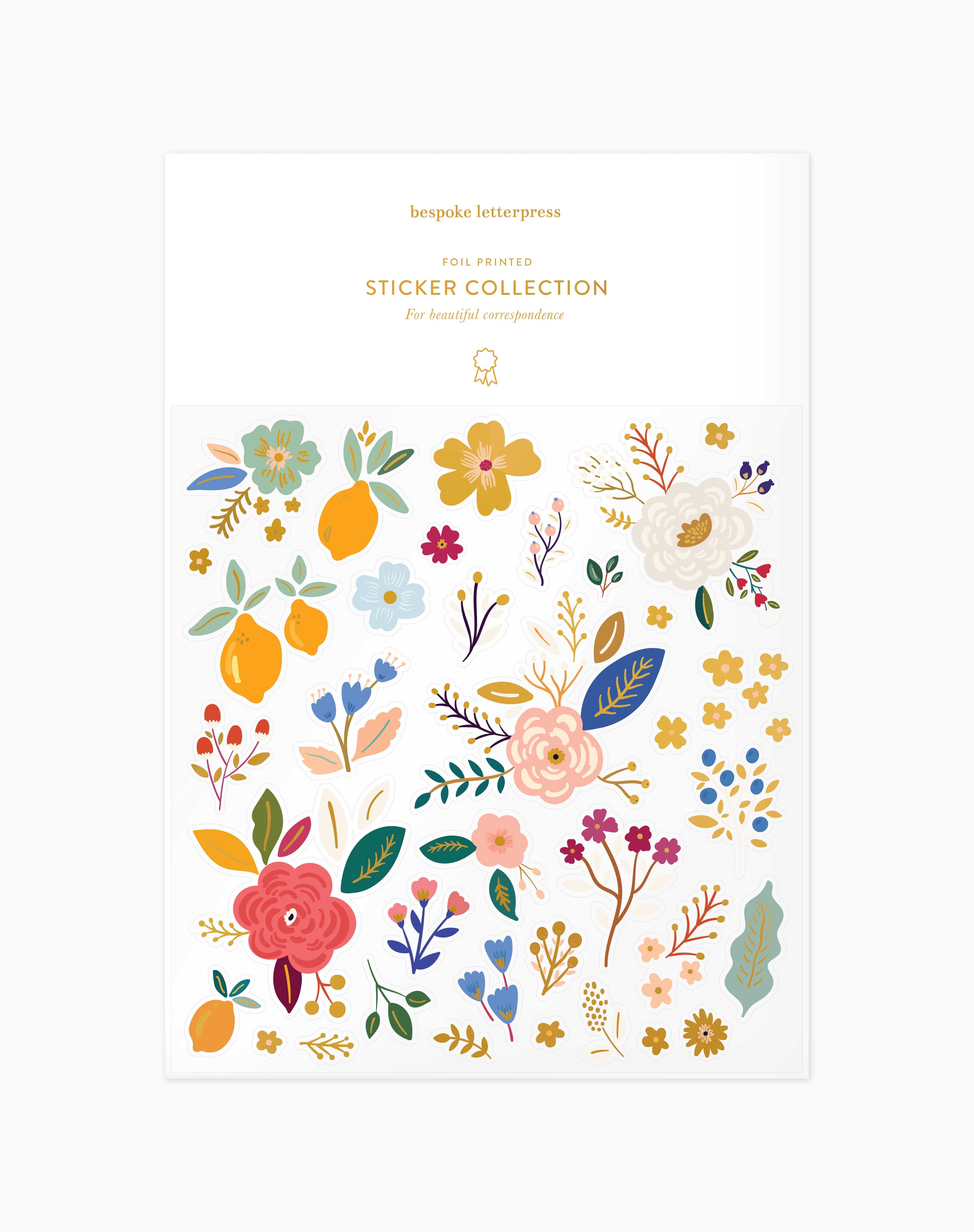 Spring Florals Sticker Sheet Stickers Bespoke Letterpress