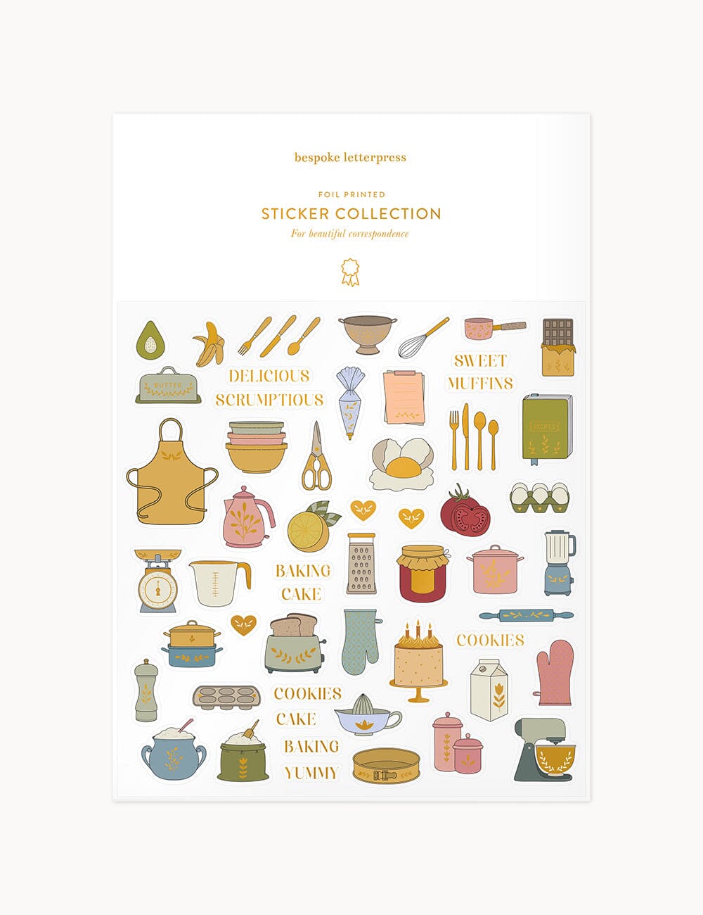Baking Sticker Sheet Stickers Bespoke Letterpress