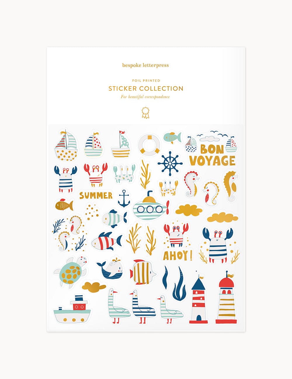 Nautical Sticker Sheet Stickers Bespoke Letterpress