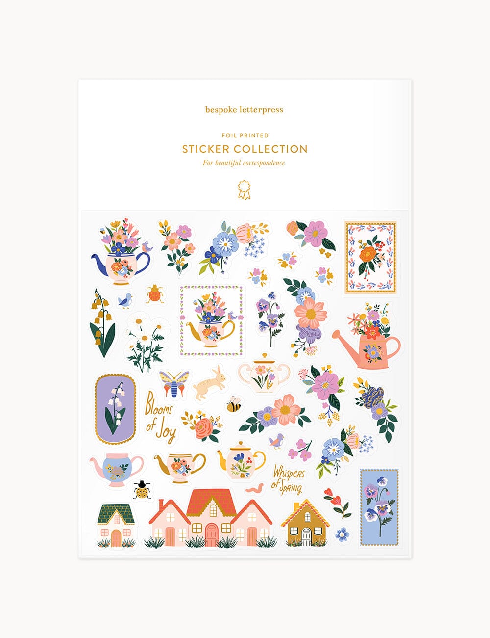 Blushing Spring Sticker Sheet Stickers Bespoke Letterpress
