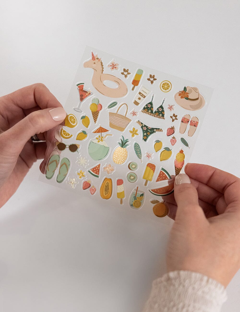 Summer Holidays Sticker Sheet Stickers Bespoke Letterpress
