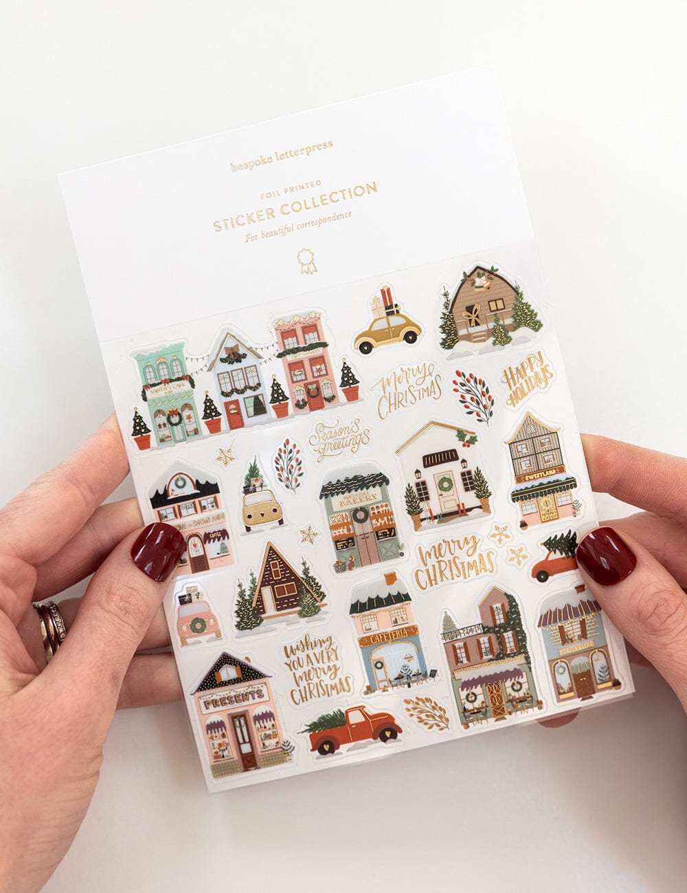 "Christmas Houses" Sticker Collections Stickers Bespoke Letterpress