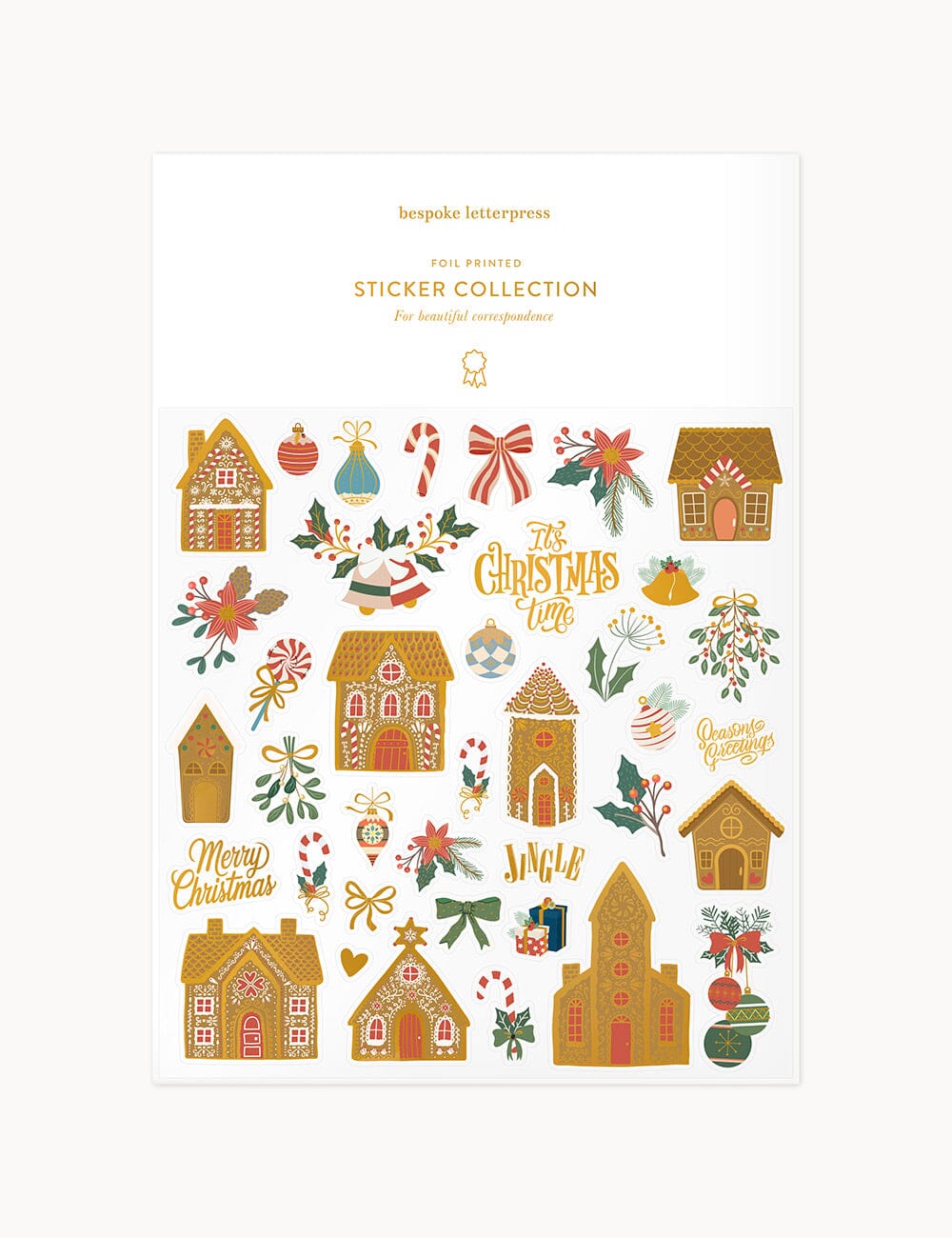 "Gingerbread Houses" Sticker Collections Stickers Bespoke Letterpress