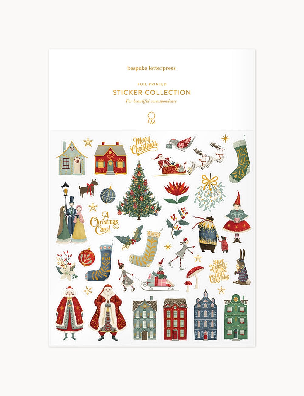 "Christmas Village" Sticker Collections Stickers Bespoke Letterpress