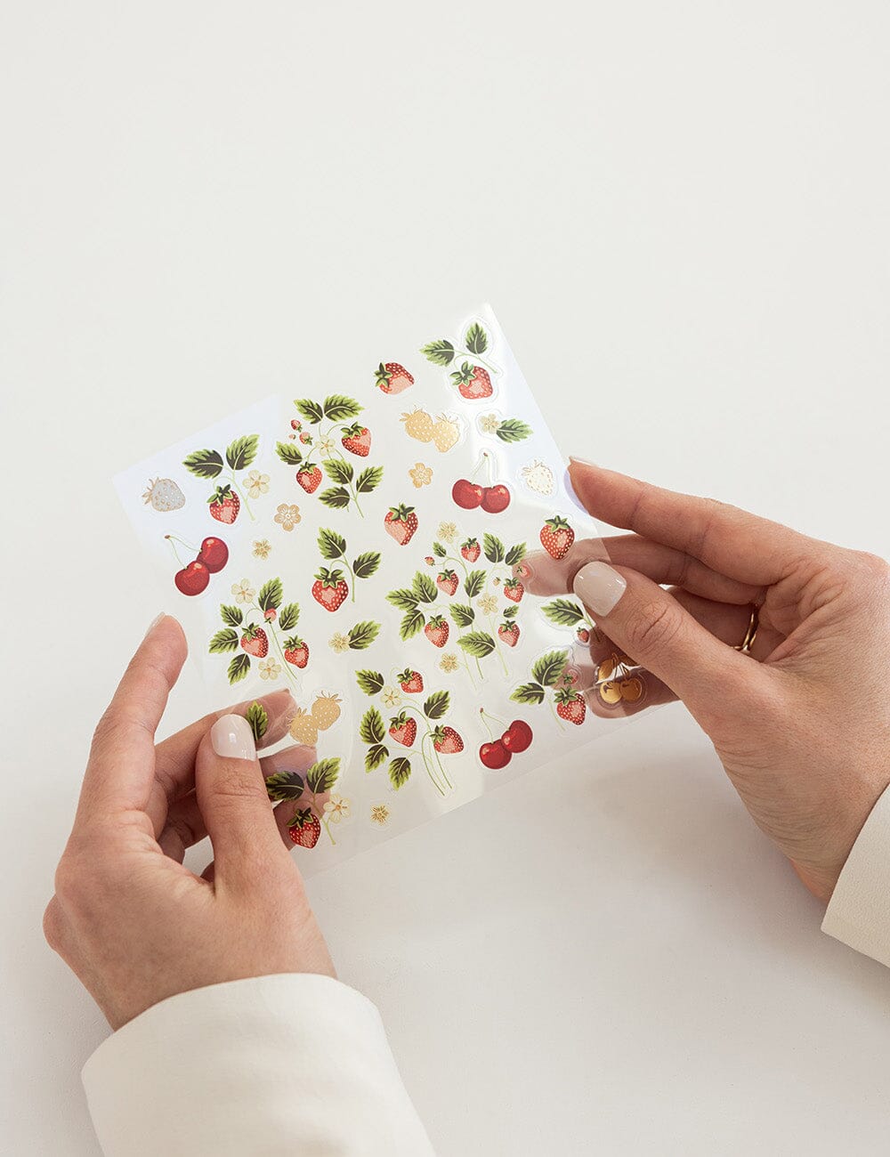 Strawberries Sticker Sheet Stickers Bespoke Letterpress