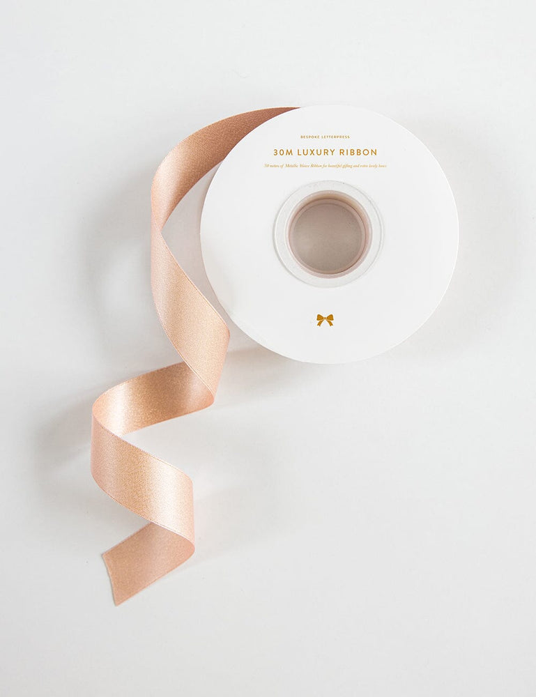 Pink Shimmer Satin Ribbon 30 Meters Shimmer Ribbon Bespoke Letterpress 