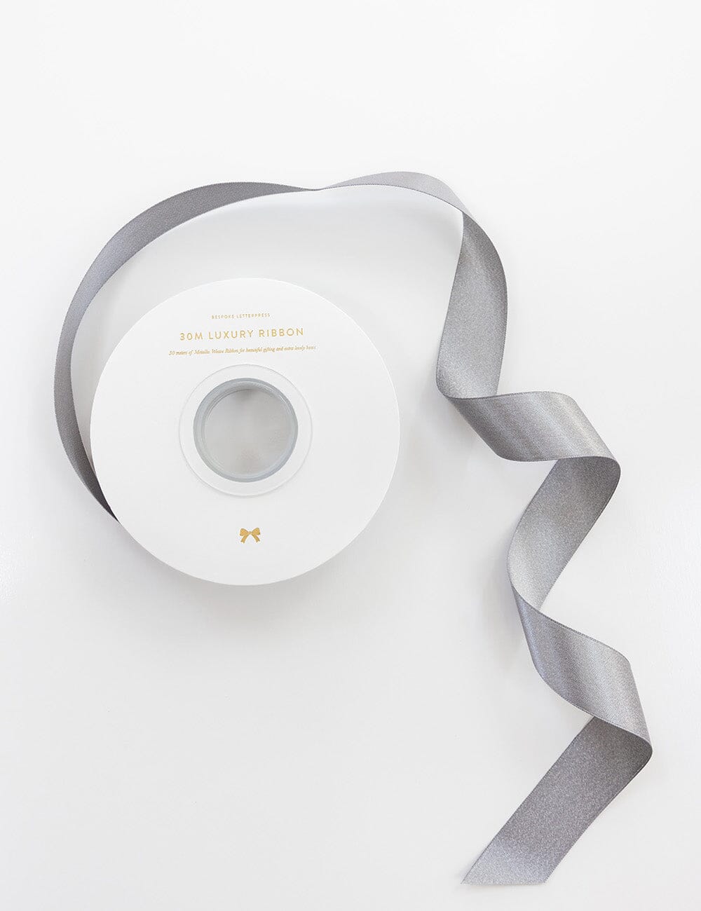 Silver Shimmer Satin Ribbon 30 Metres Shimmer Ribbon Bespoke Letterpress