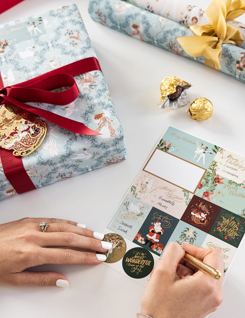 "An Enchanted" Christmas Stickers - 45 pack Stickers Bespoke Letterpress