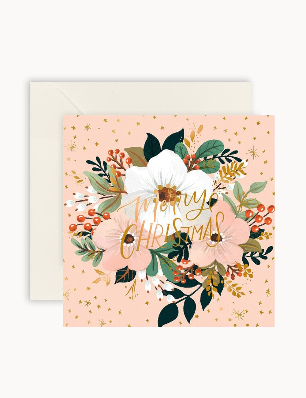 "Merry Christmas" Pink Small Christmas Card Christmas Cards Bespoke Letterpress