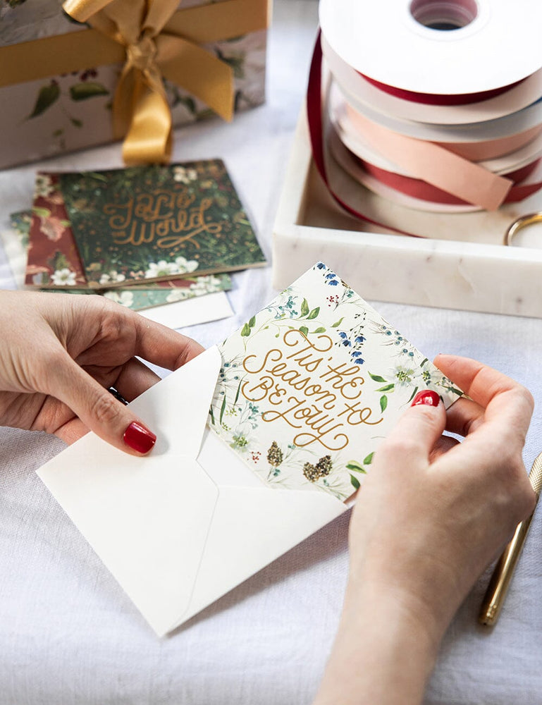 "Tis' the season to be Jolly" Cream Small Christmas Card Christmas Cards Bespoke Letterpress 