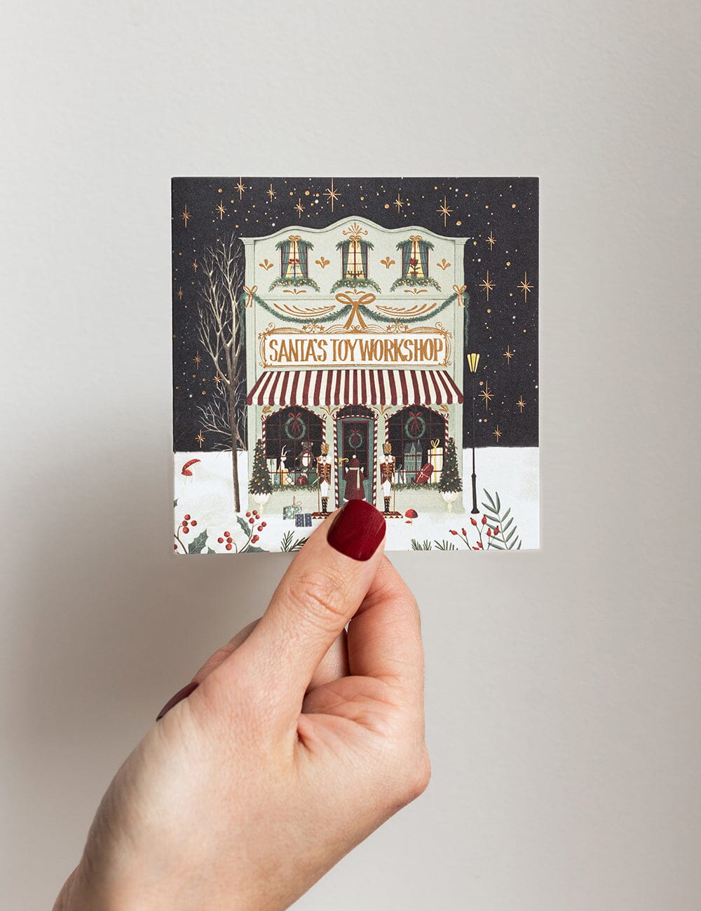 "Santas Toy Workshop" Small Christmas Card Christmas Cards Bespoke Letterpress