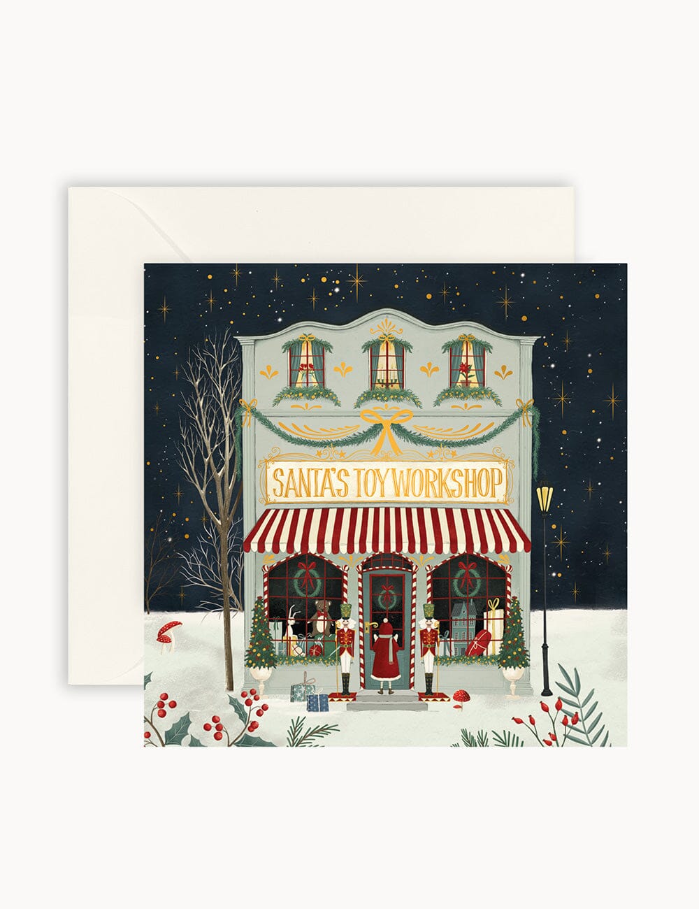 "Santas Toy Workshop" Small Christmas Card Christmas Cards Bespoke Letterpress