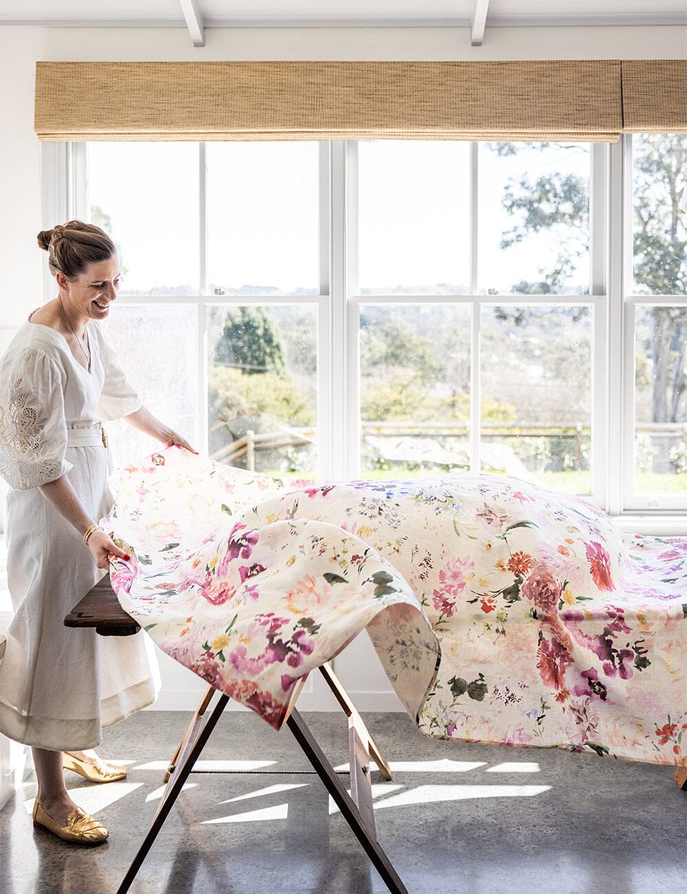 Wildflowers Linen Tablecloth Tablecloth Bespoke Letterpress
