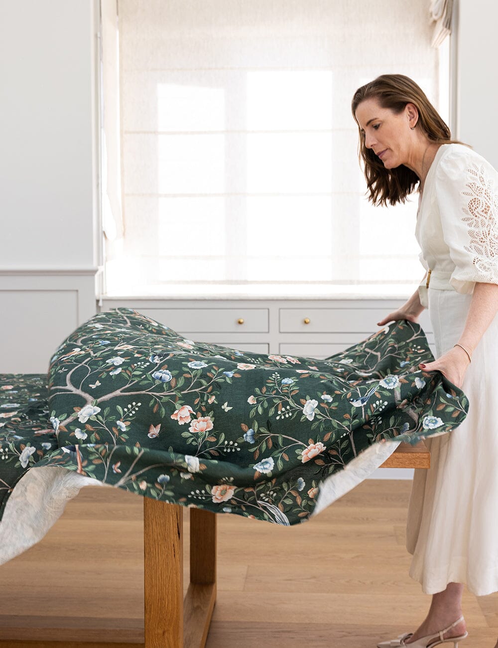 Camellia Tree Linen Tablecloth Tablecloth Bespoke Letterpress