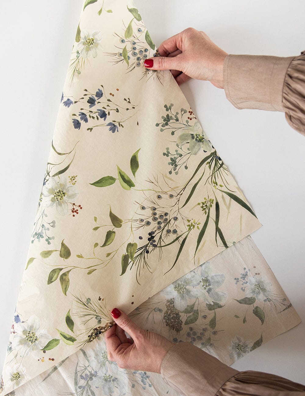 4pk Tissue Paper - A Christmas Garden (Cream) Tissue Paper Bespoke Letterpress