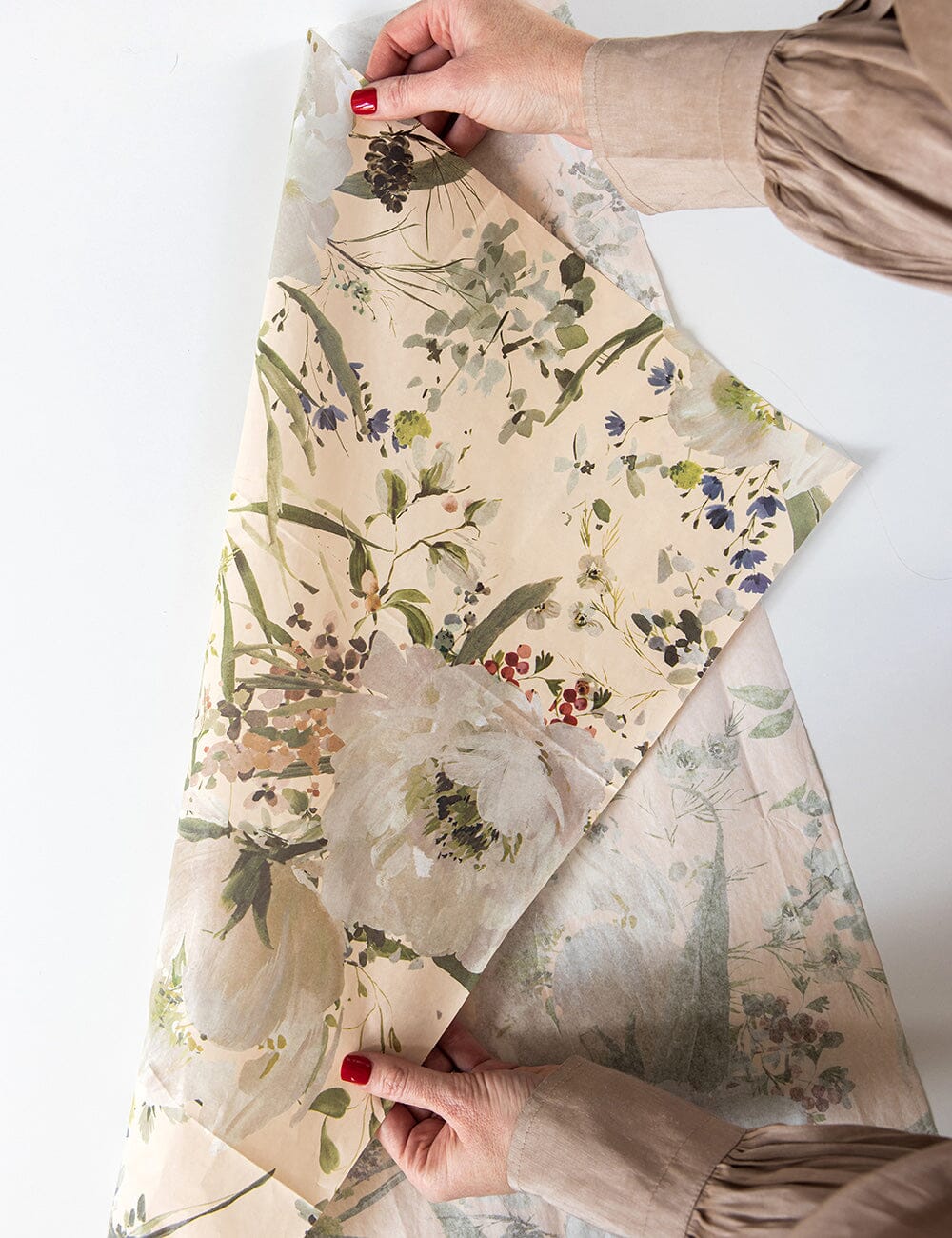 4pk Tissue Paper - Summer Peonies (Blush) Tissue Paper Bespoke Letterpress