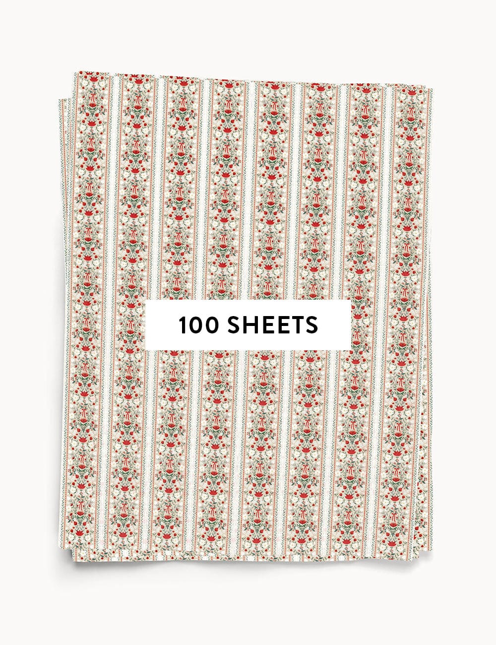 100pk Tissue Paper - Festive Florals Tissue Paper Bespoke Letterpress