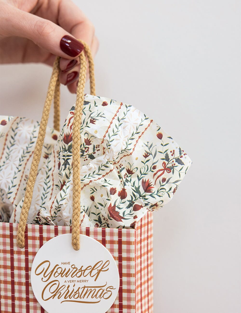 4pk Tissue Paper - Festive Florals Tissue Paper Bespoke Letterpress