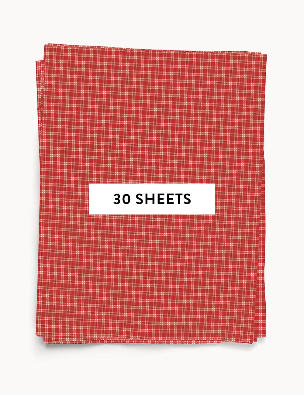 30pk Tissue Paper - Christmas Red Check Tissue Paper Bespoke Letterpress
