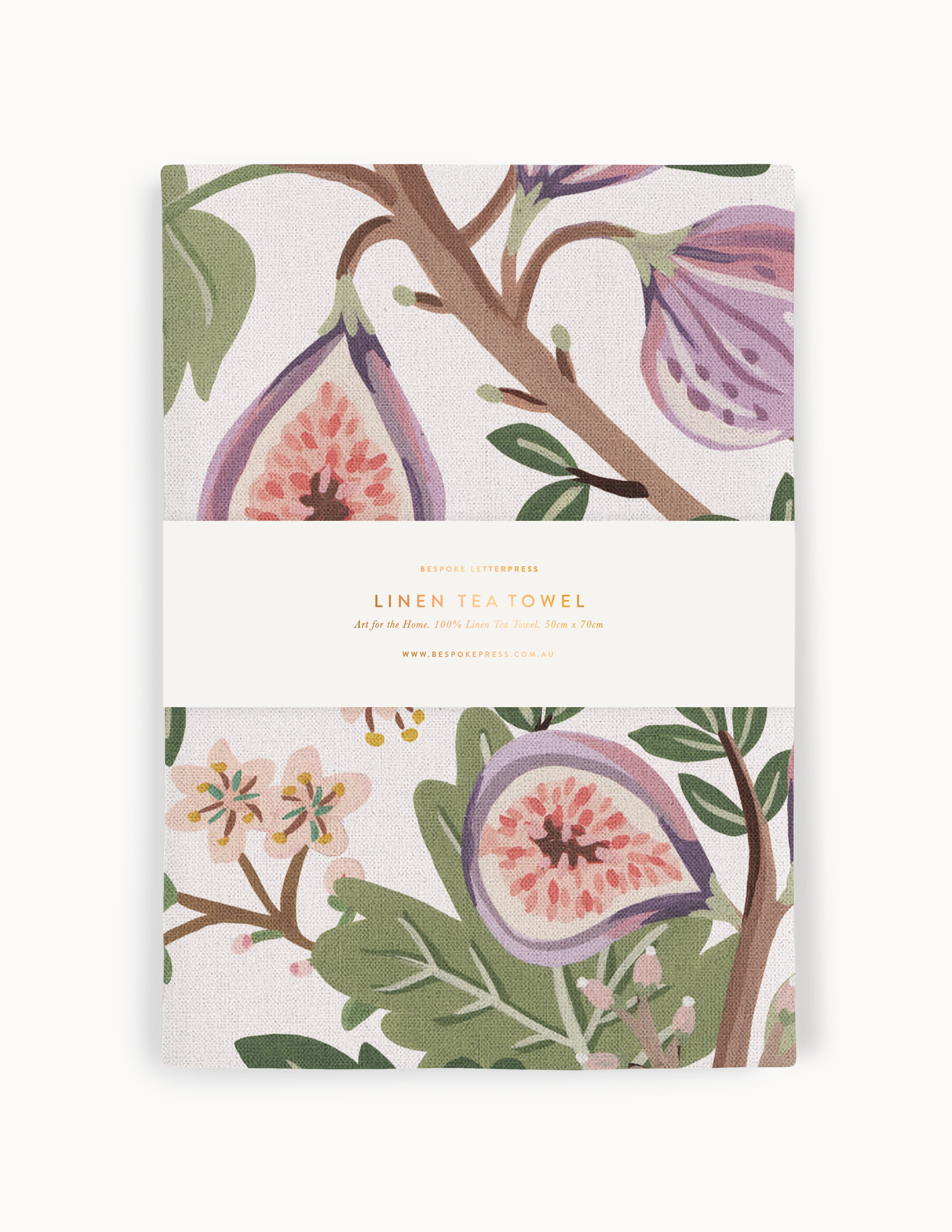 Figs 100% Linen Tea Towel Tea Towel Bespoke Letterpress