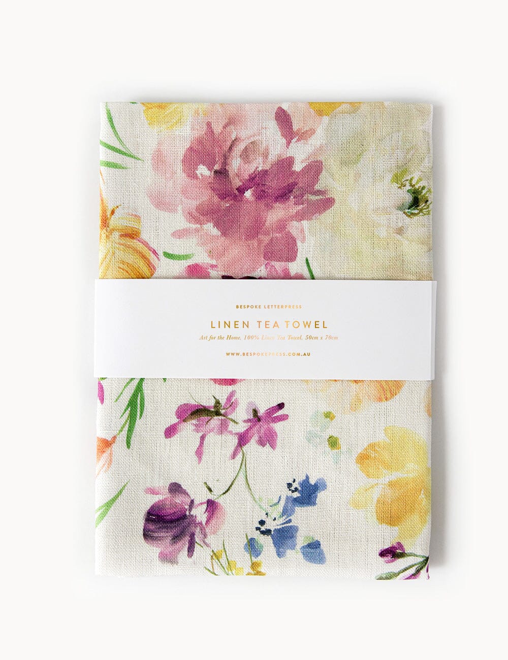 Ranunculus 100% Linen Tea Towel Tea Towel Bespoke Letterpress