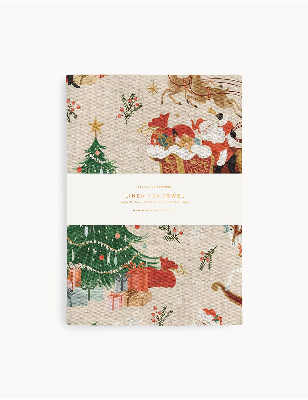 An Enchanted Christmas 100% Linen Tea Towel