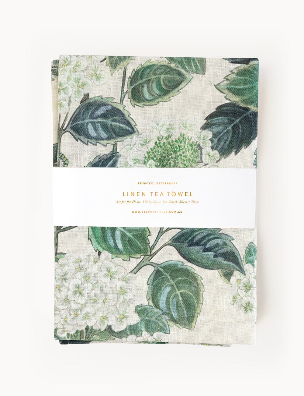 Hydrangea 100% Linen Tea Towel Tea Towel Bespoke Letterpress