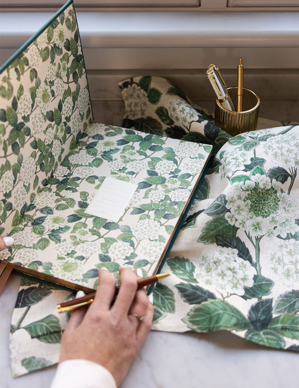 Hydrangea 100% Linen Tea Towel Tea Towel Bespoke Letterpress