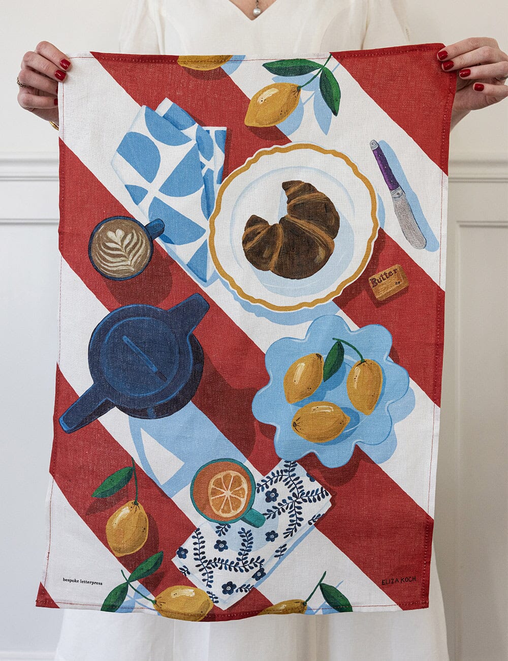 Brunch 100% Linen Tea Towel Tea Towel Bespoke Letterpress