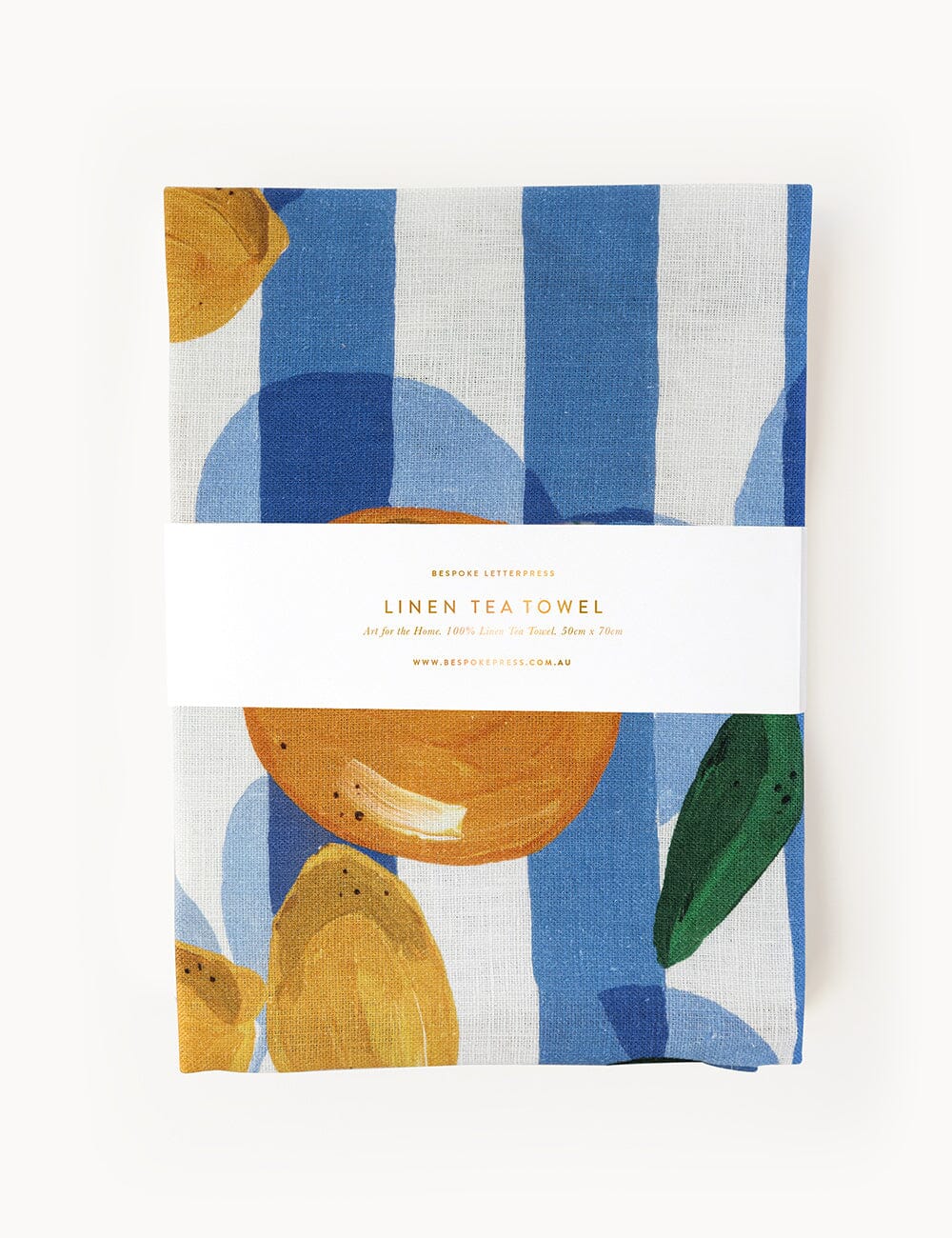 Citrus 100% Linen Tea Towel Tea Towel Bespoke Letterpress