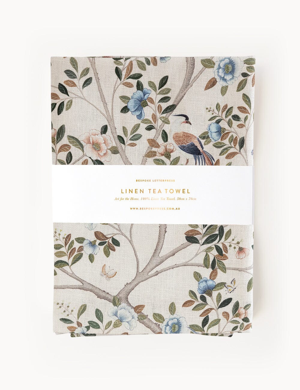 Camellia Tree 100% Linen Tea Towel Tea Towel Bespoke Letterpress