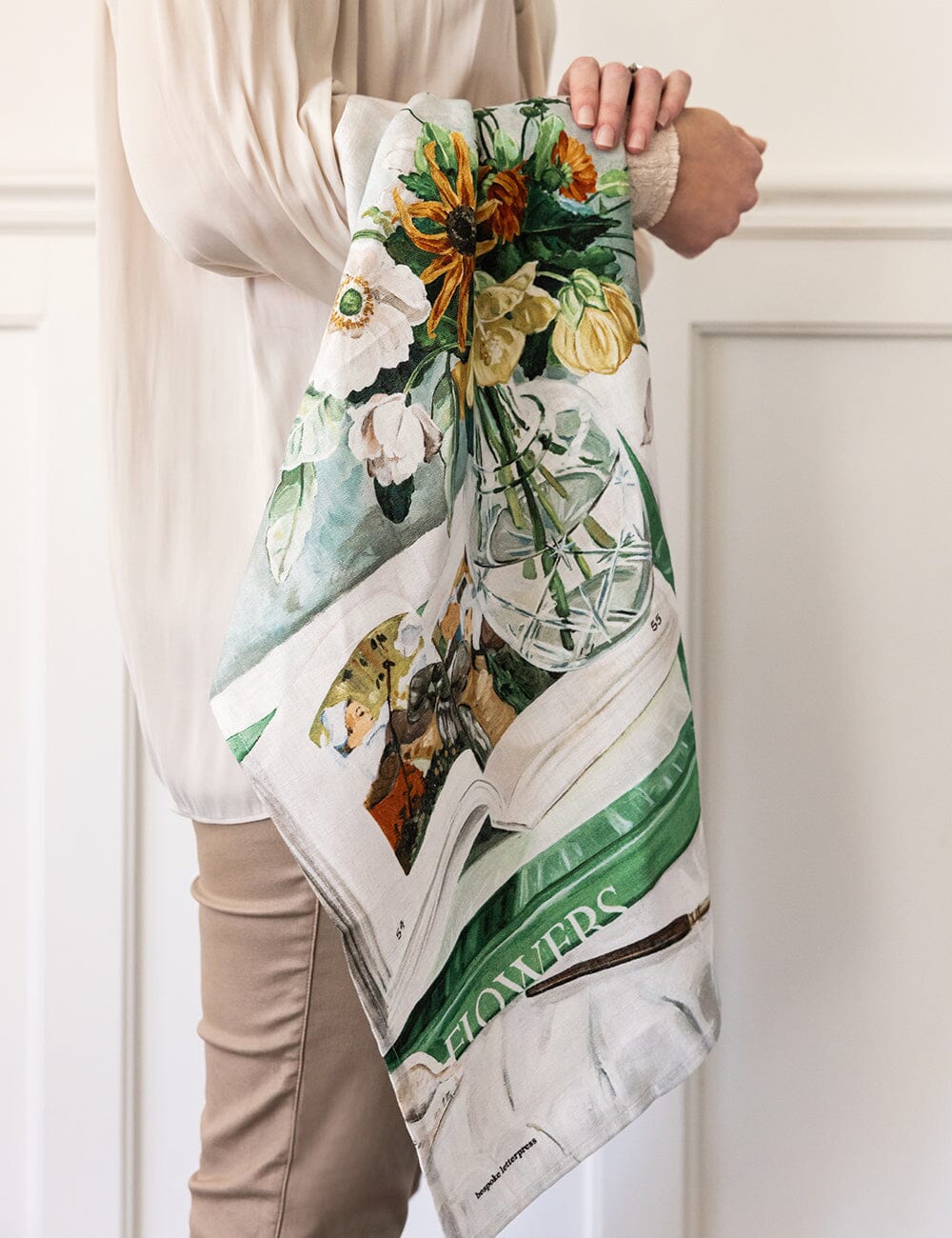 April Blooms 100% Linen Tea Towel