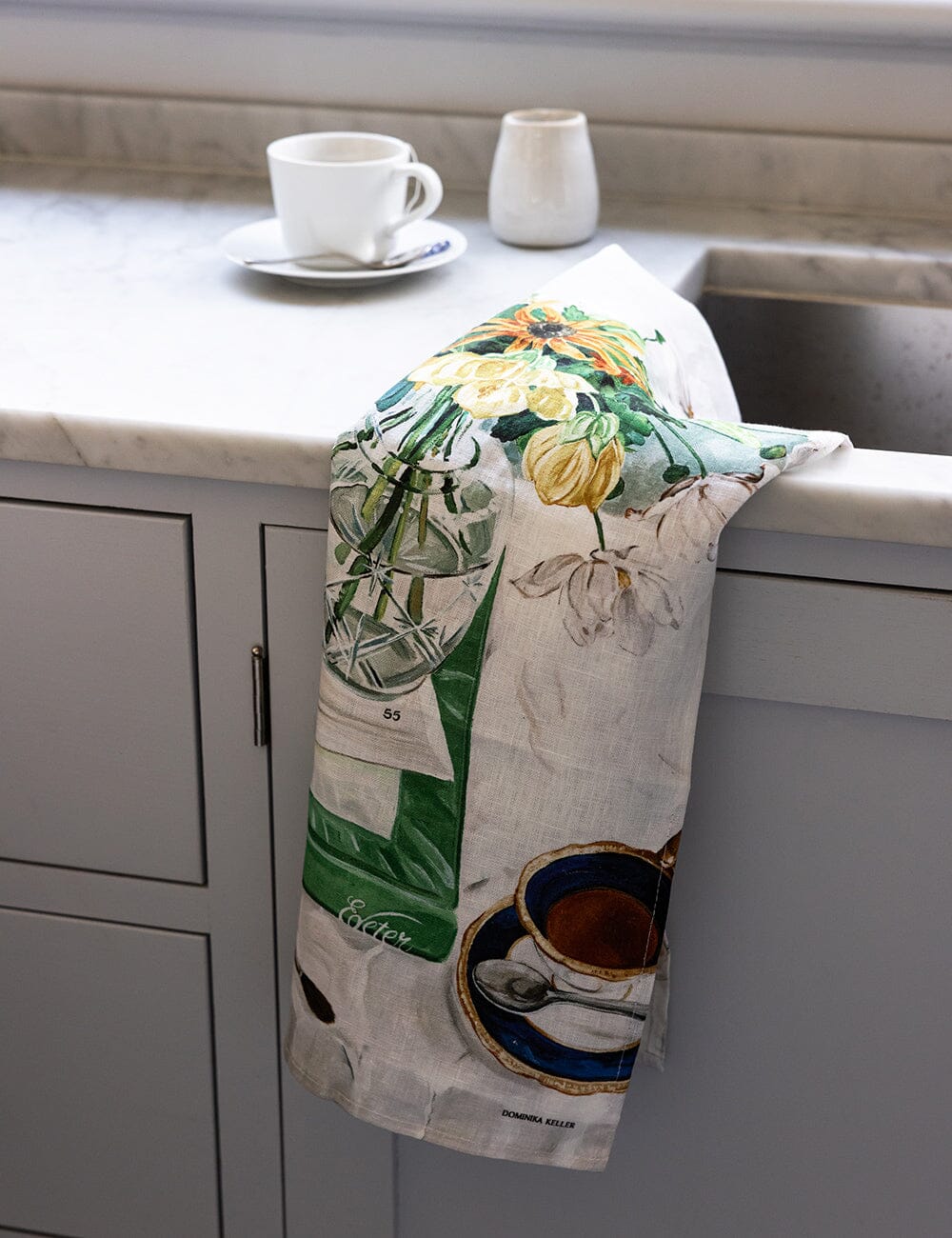 April Blooms 100% Linen Tea Towel