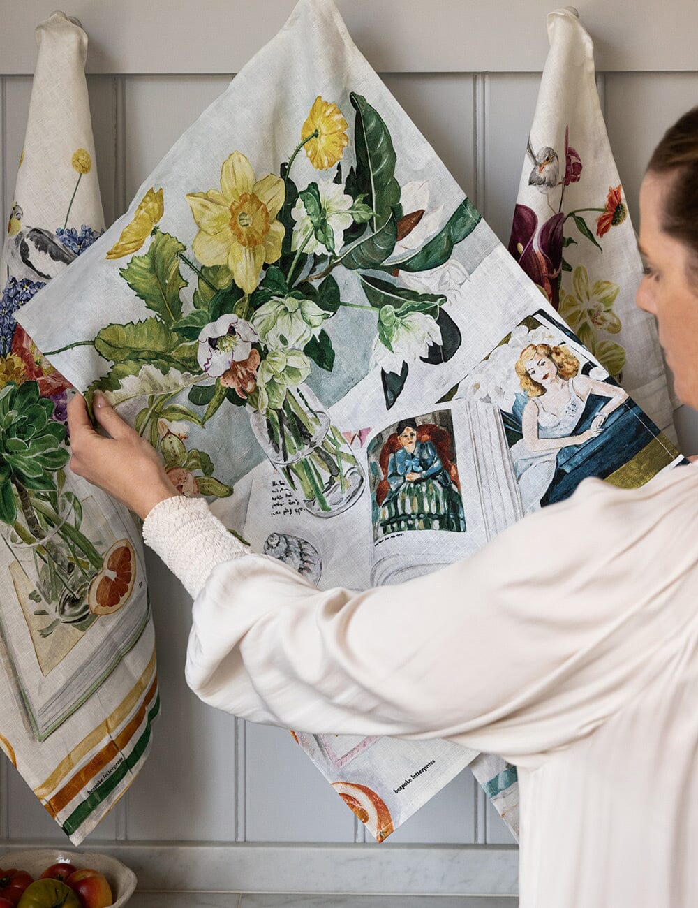 August Blooms 100% Linen Tea Towel