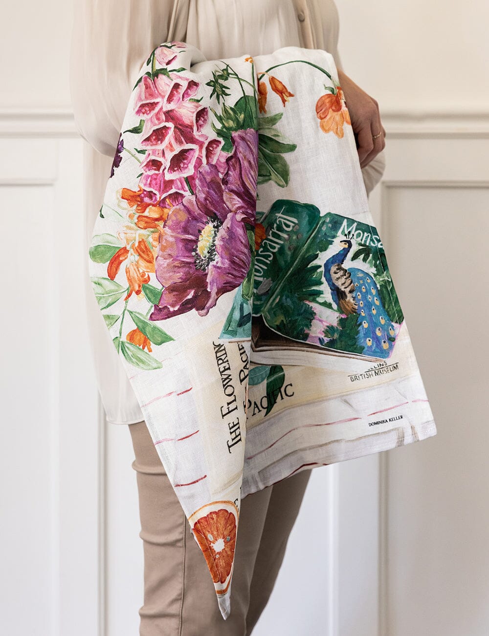 Poppies & Foxglove 100% Linen Tea Towel