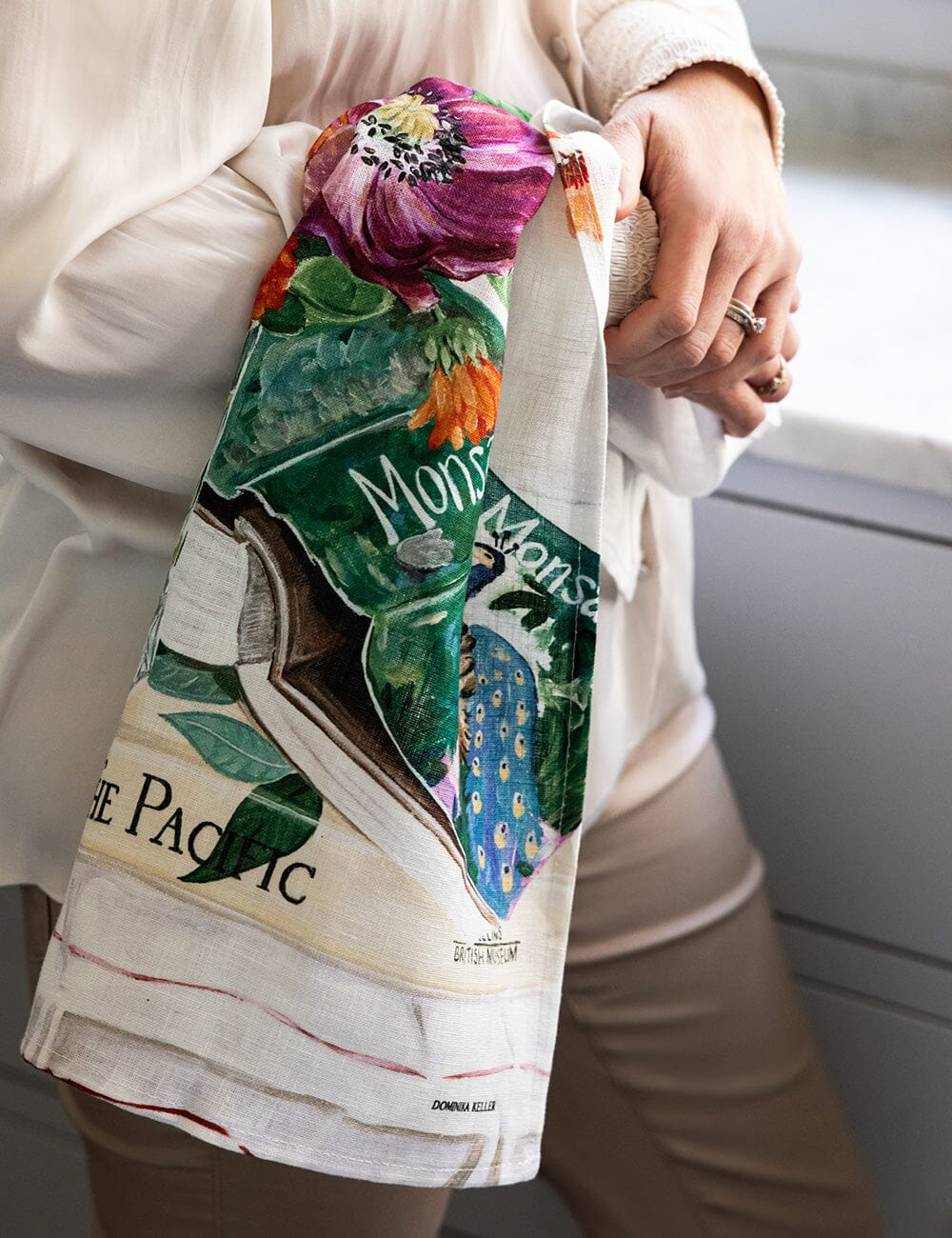 Poppies & Foxglove 100% Linen Tea Towel