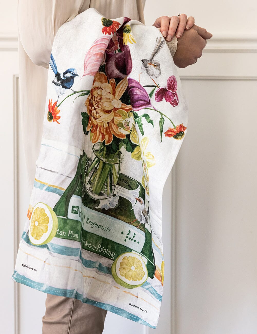 Fairy Wrens 100% Linen Tea Towel